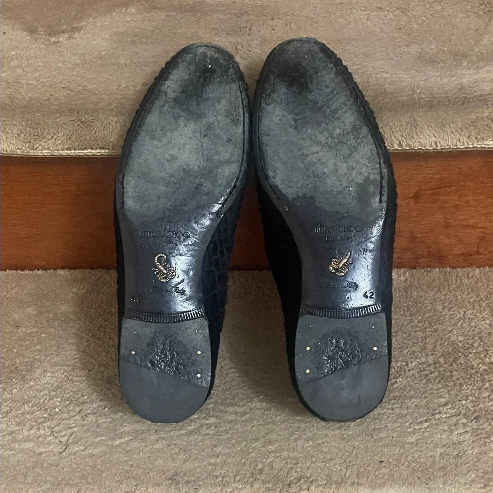 Jimmy Choo Black Textured Loafers